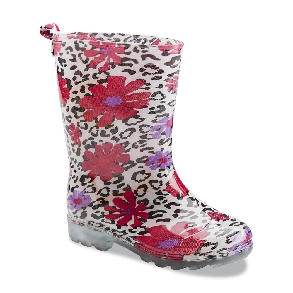 &nbsp; Girl's Flower Power Pink/Floral/Leopard Print Waterproof Rain Boot