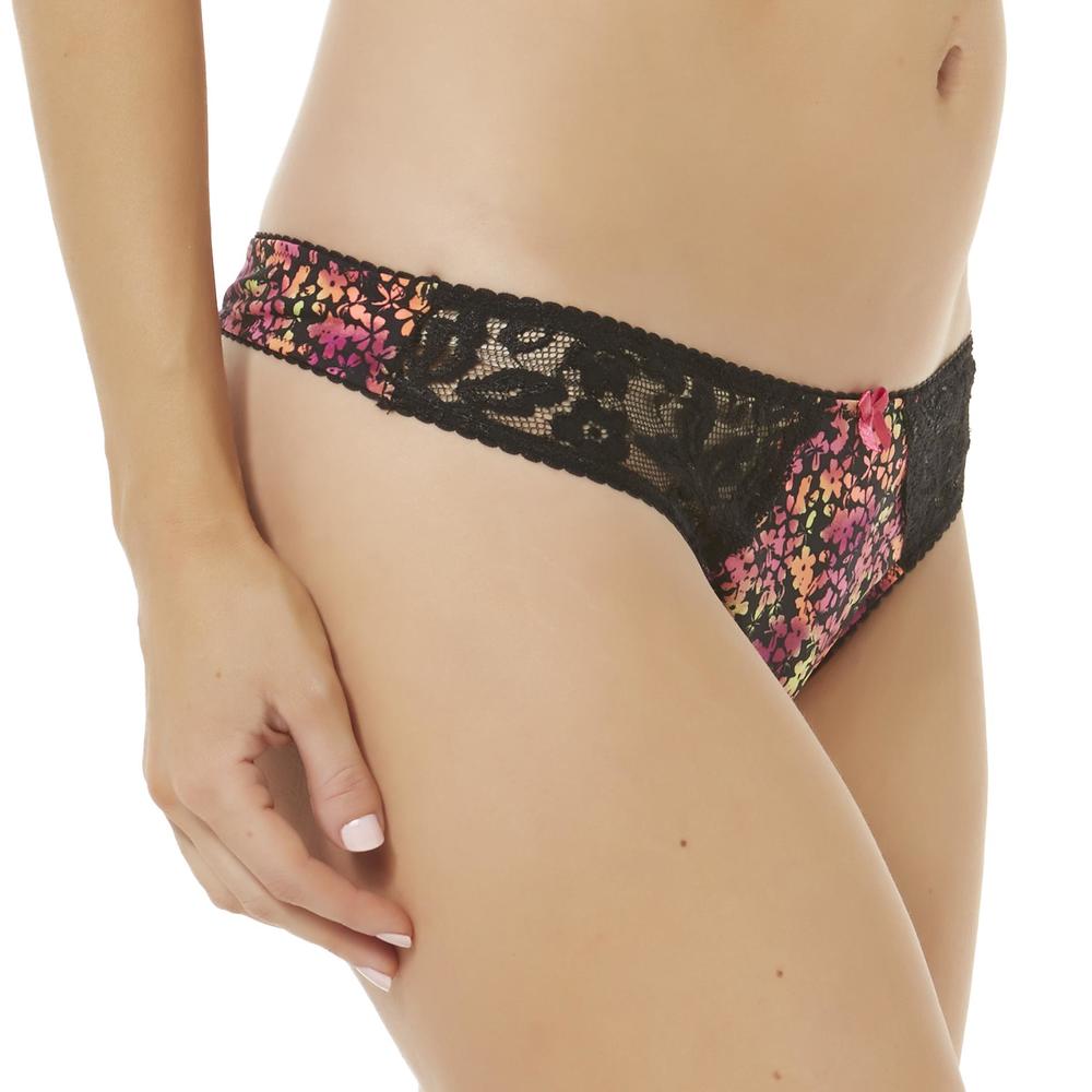 Jaclyn Smith Women's Thong Panties - Floral
