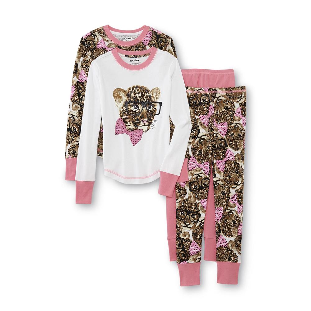Joe Boxer Girl's 2-Pairs Pajamas - Nerdy Leopard