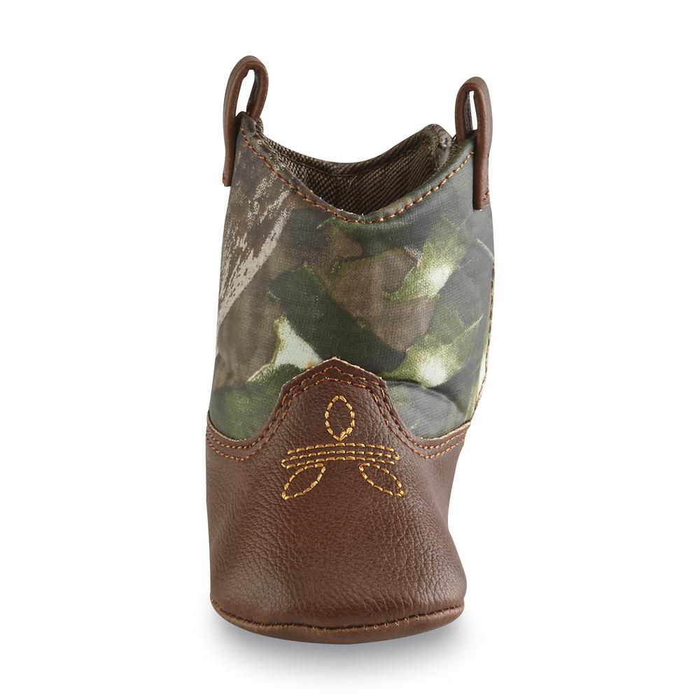 Natural Steps Baby Boy's Lil Legend Green/Brown/Camouflage Cowboy Boot
