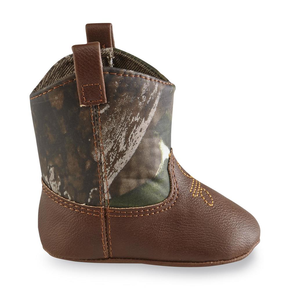 Natural Steps Baby Boy's Lil Legend Green/Brown/Camouflage Cowboy Boot