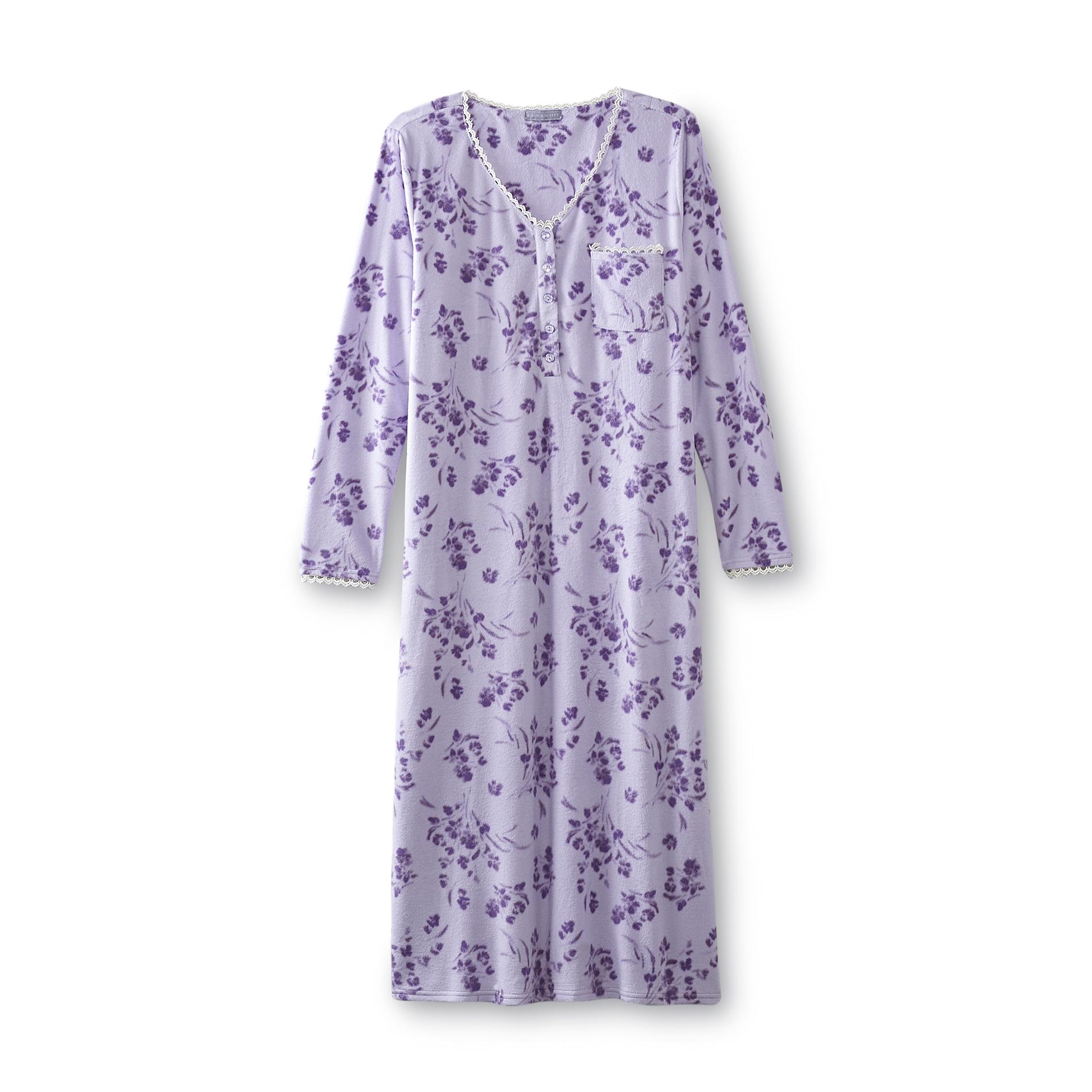 Laura Scott Women's Fleece Nightgown - Floral