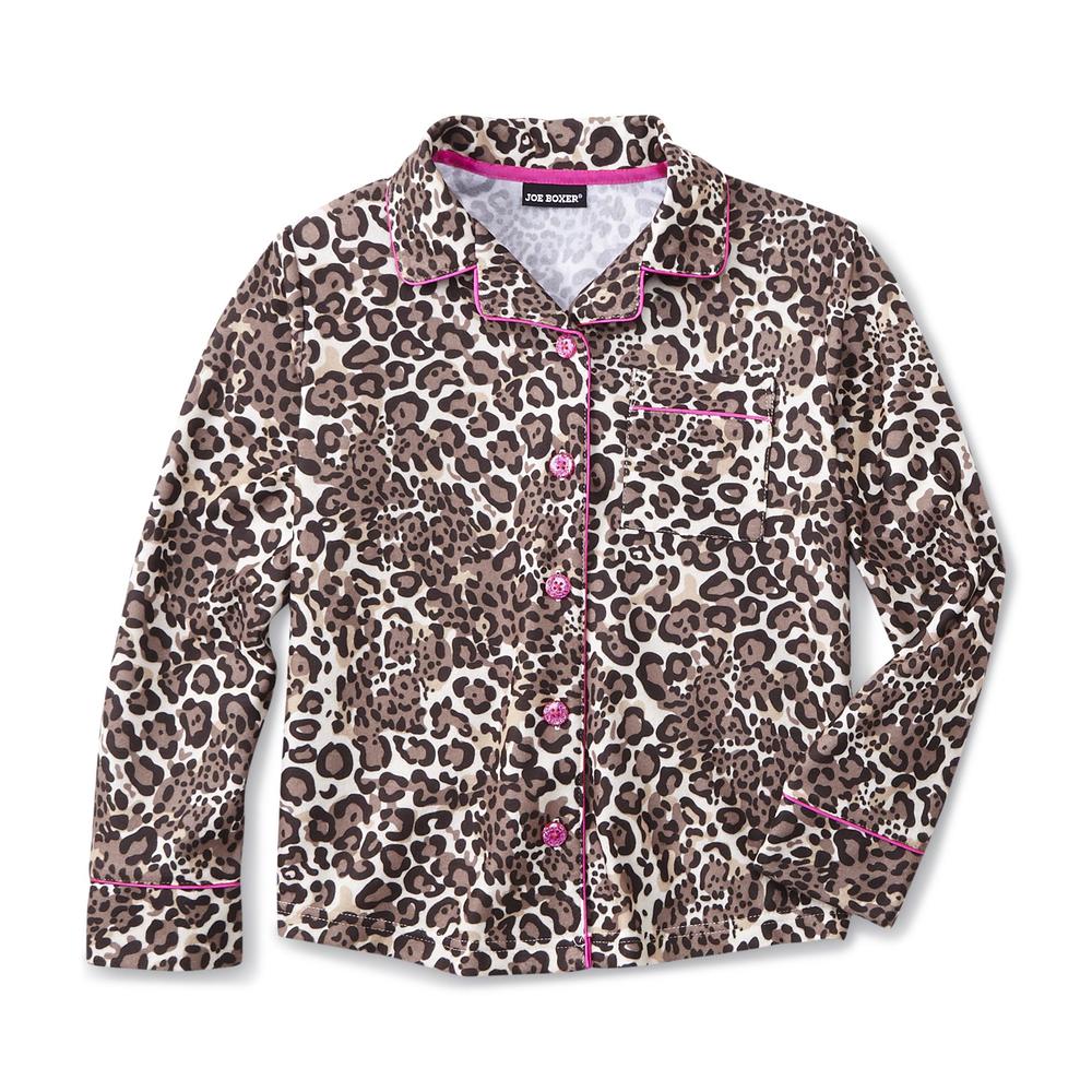 Joe Boxer Girls Flannel Pajama Top & Pants   Leopard Print   Clothing
