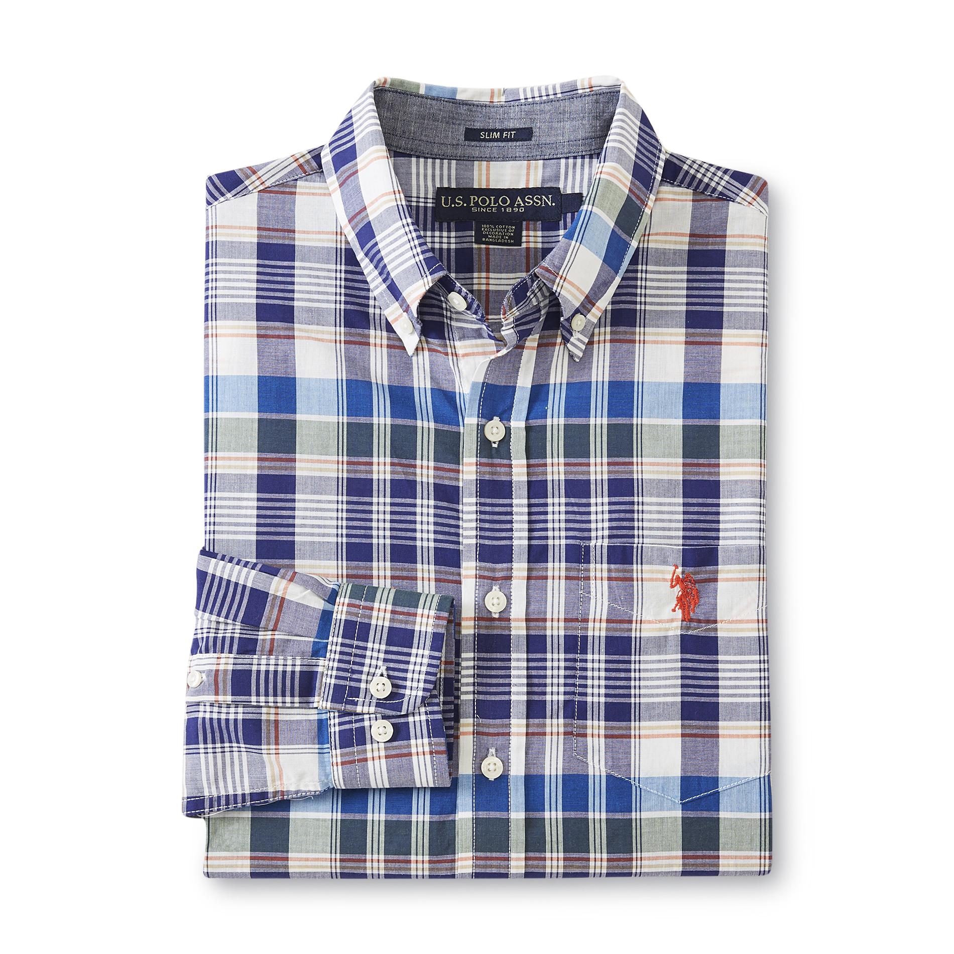 U.S. Polo Assn. Men's Slim Fit Button-Front Shirt - Plaid