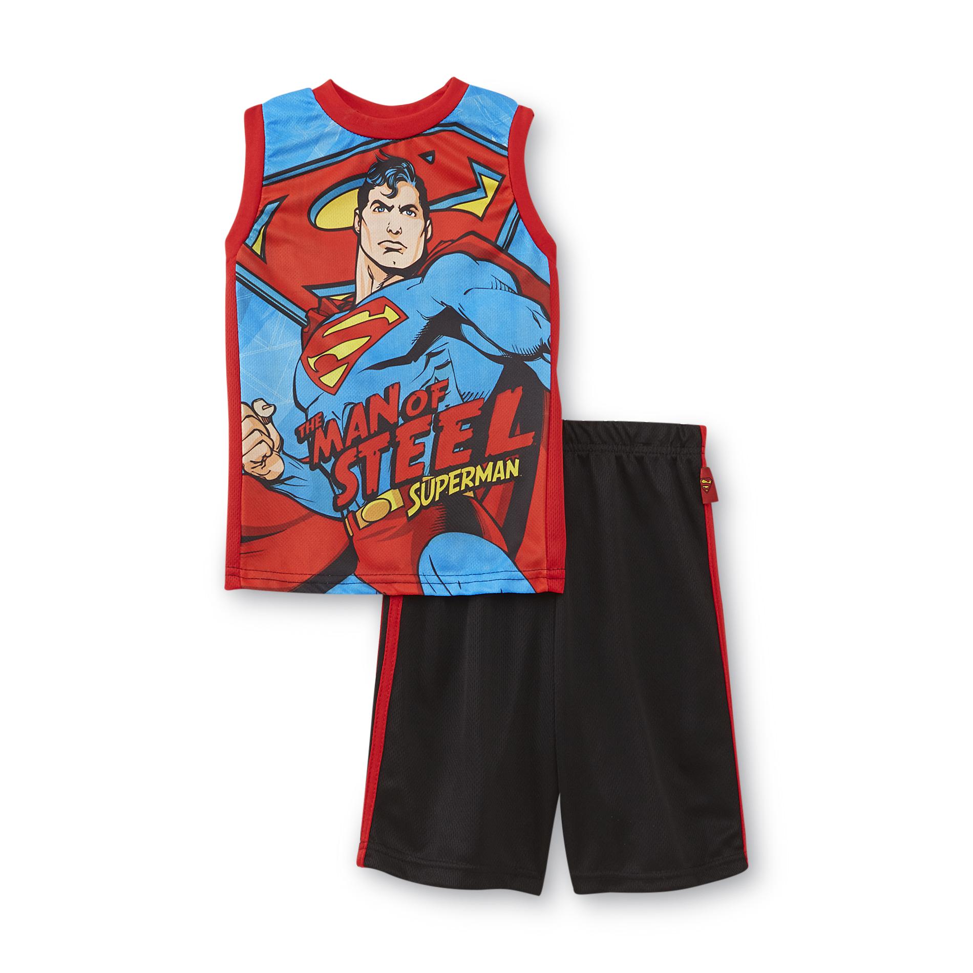 DC Comics Superman Boy's Graphic Muscle Shirt & Shorts