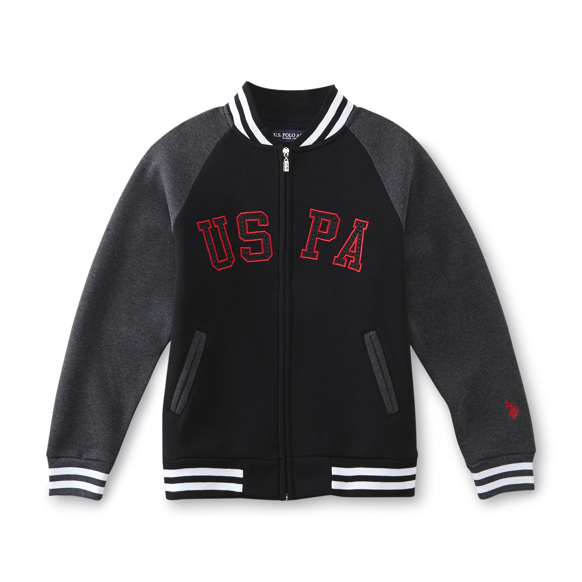 U.S. Polo Assn. Boy's Varsity Jacket - Brand Logo