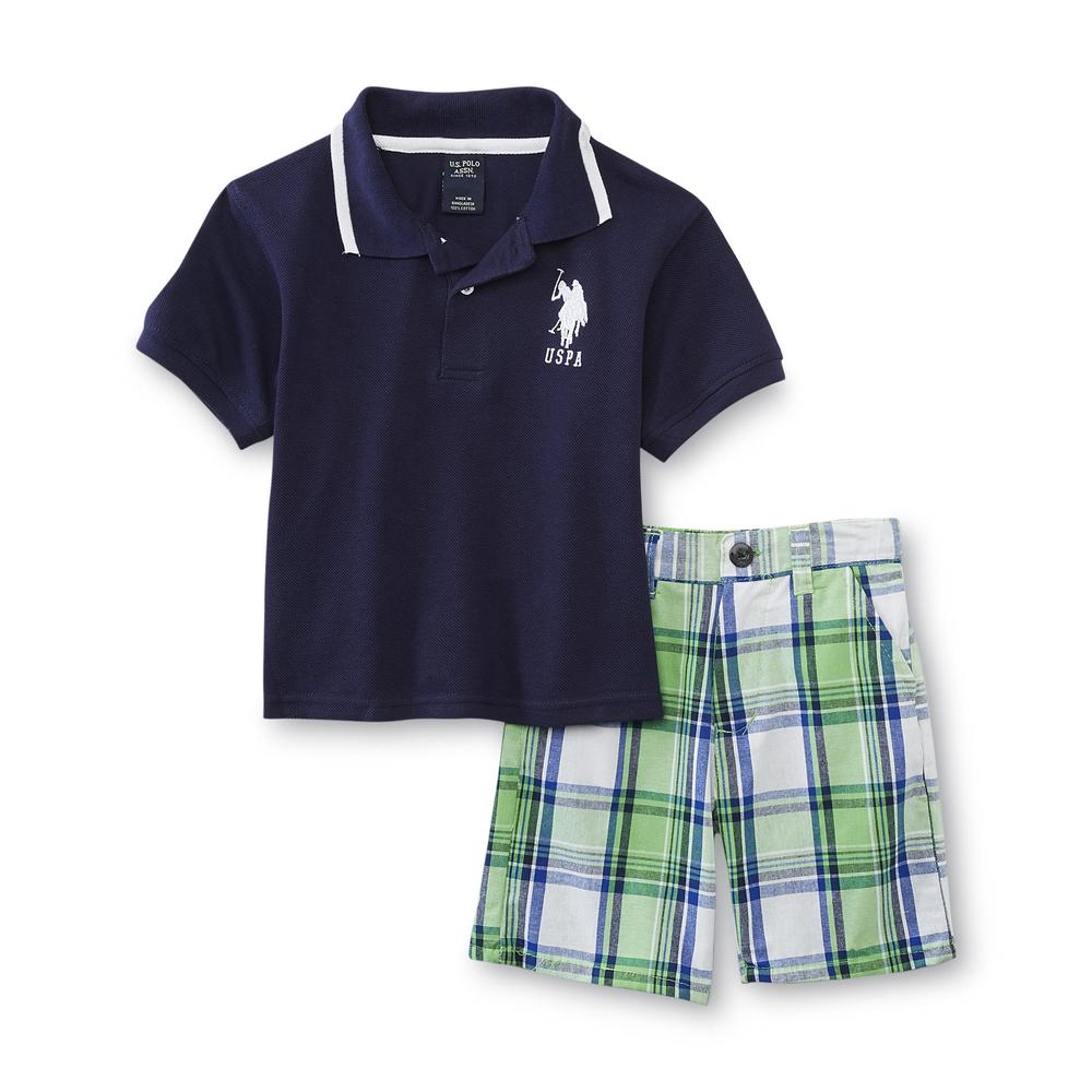 U.S. Polo Assn. Infant & Toddler Boy's Polo Shirt & Shorts - Plaid