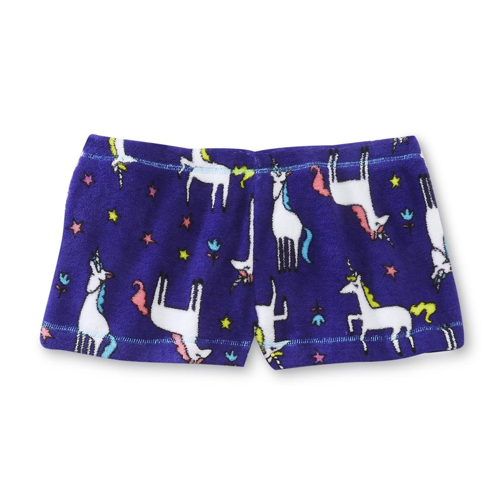 Joe Boxer Women's Unicorns Pajama Shirt, Shorts & Slippers