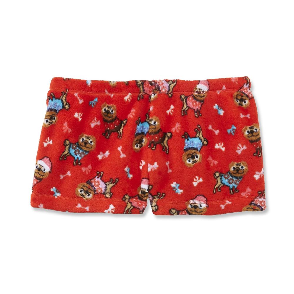 Joe Boxer Women's Christmas Dogs Pajama Shirt, Shorts & Slippers