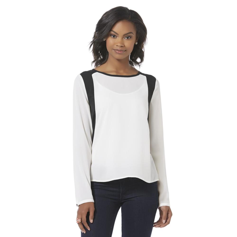 Attention Women's Long-Sleeve Blouse - Colorblock