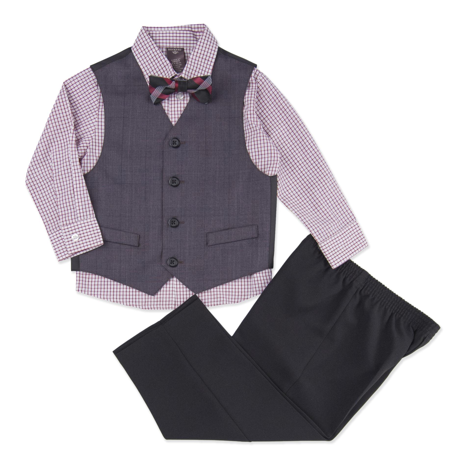 Dockers Infant & Toddler Boy's Vest  Shirt  Bow Tie & Pants - Plaid