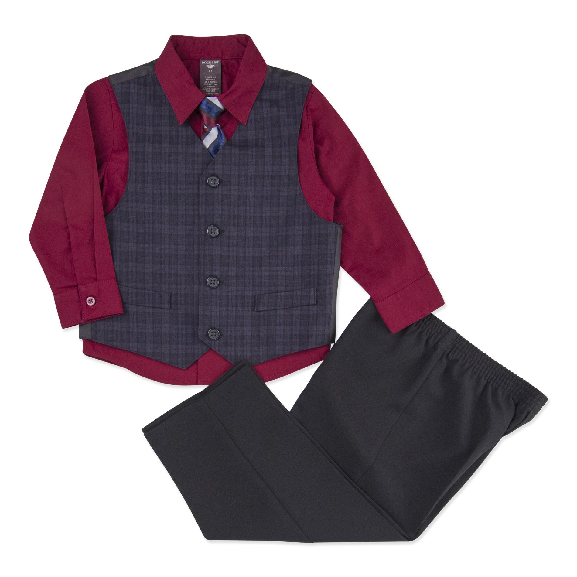 Dockers Infant & Toddler Boy's Vest  Shirt  Necktie & Pants - Plaid