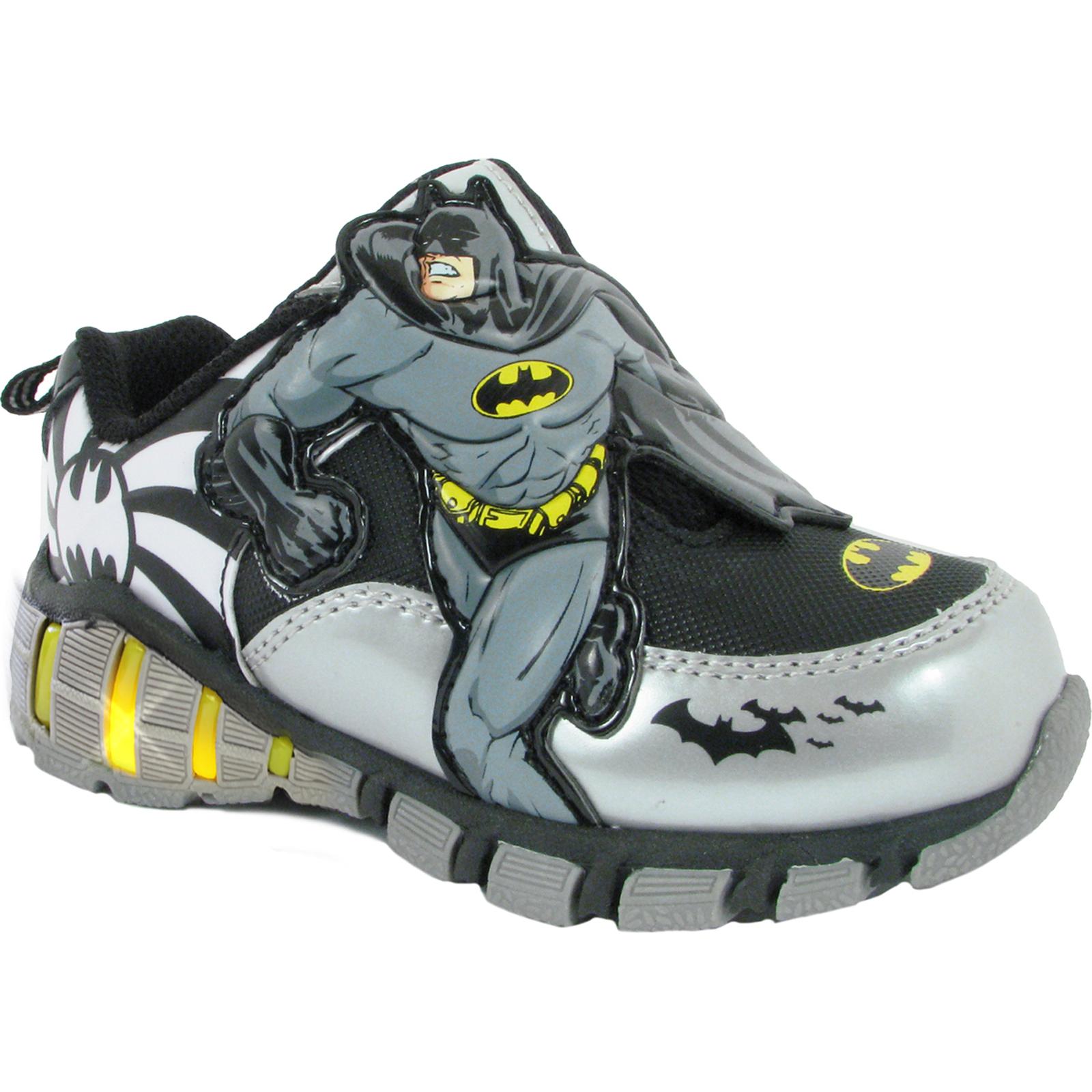 DC Comics Batman Toddler Boy's Black/Silver/Yellow Light-Up Sneaker
