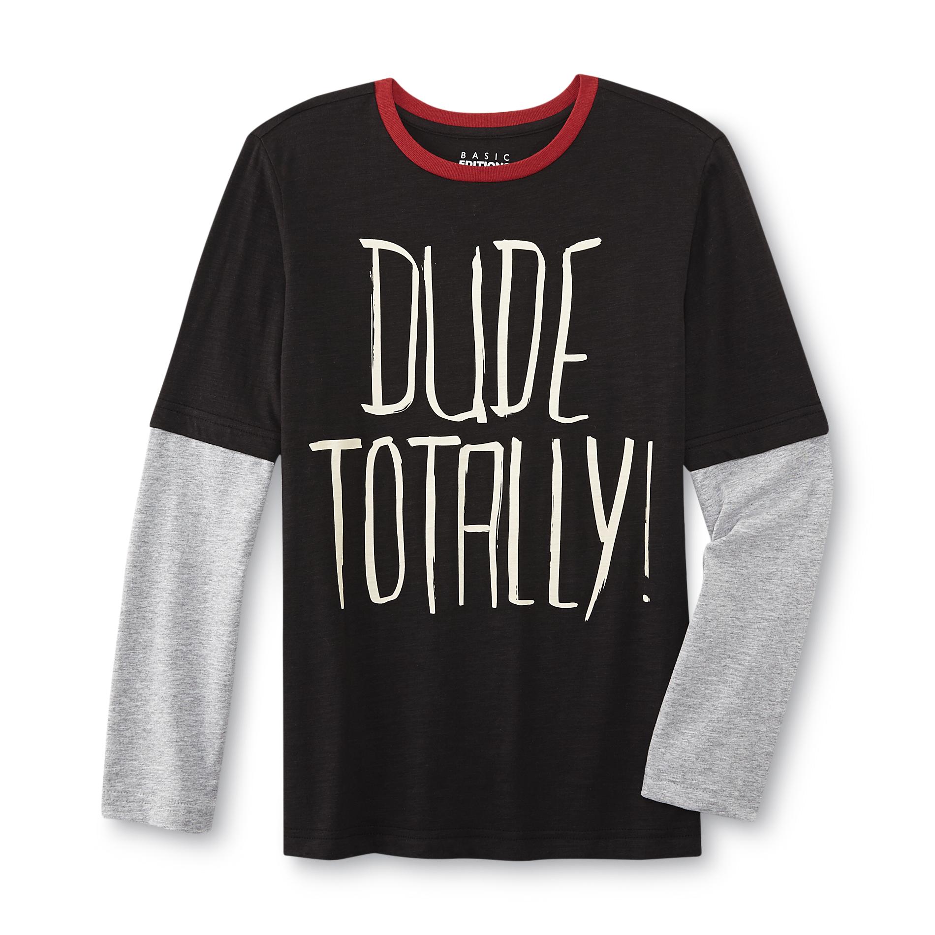 Basic Editions Boy's Graphic T-Shirt - Dude Totally