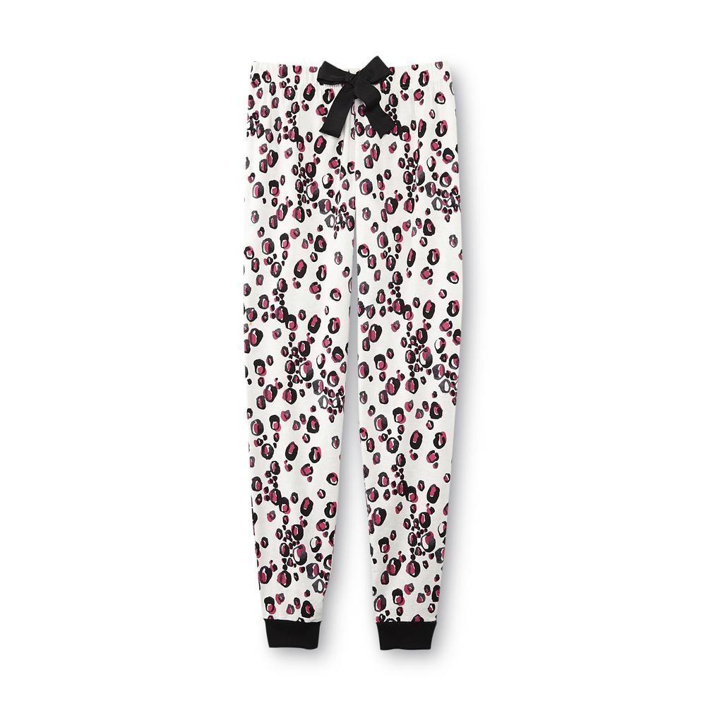 Joe Boxer Women's Leopard Print Pajama Top & Flannel Pants