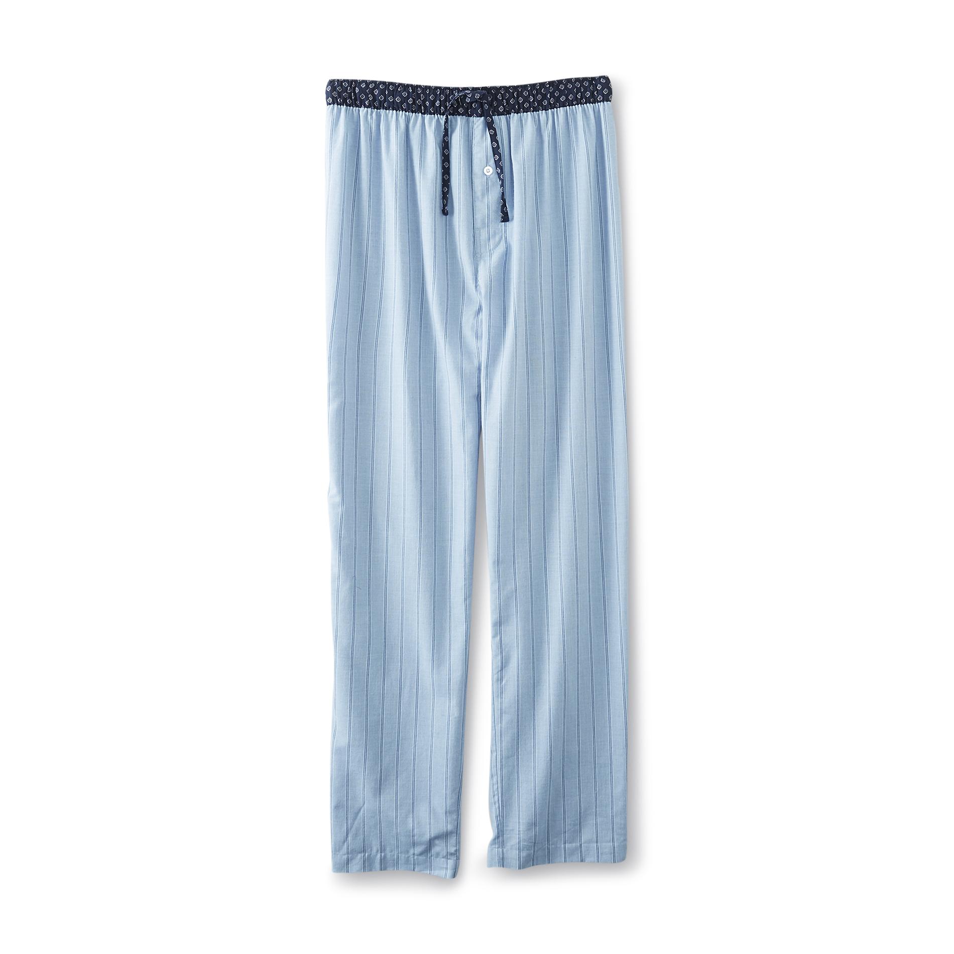 Basic Editions Men's Big & Tall Poplin Pajama Pants - Striped