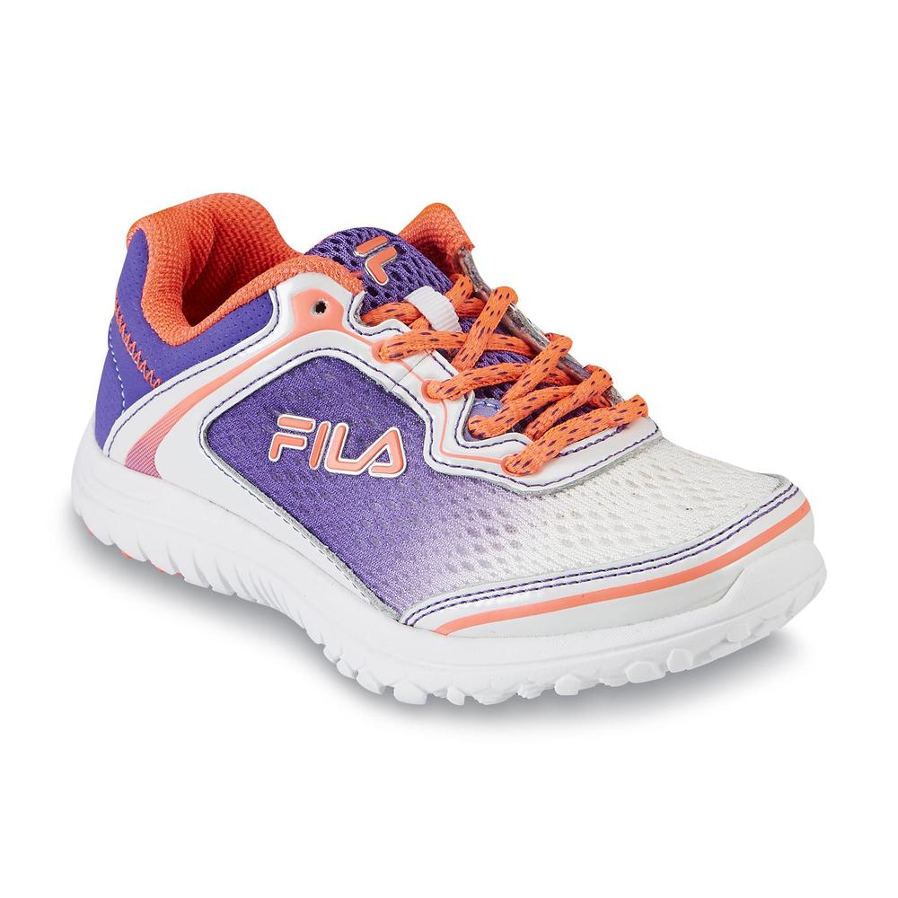 Fila Girl's Aurora White/Purple/Coral Sneaker