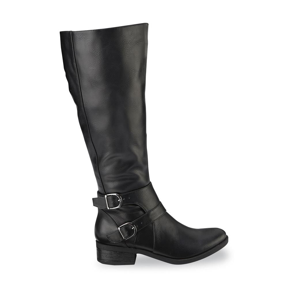 Vionic with Orthaheel Technology Women's Taken Black Extended-Calf Knee-High Riding Boot - Wide Width Available