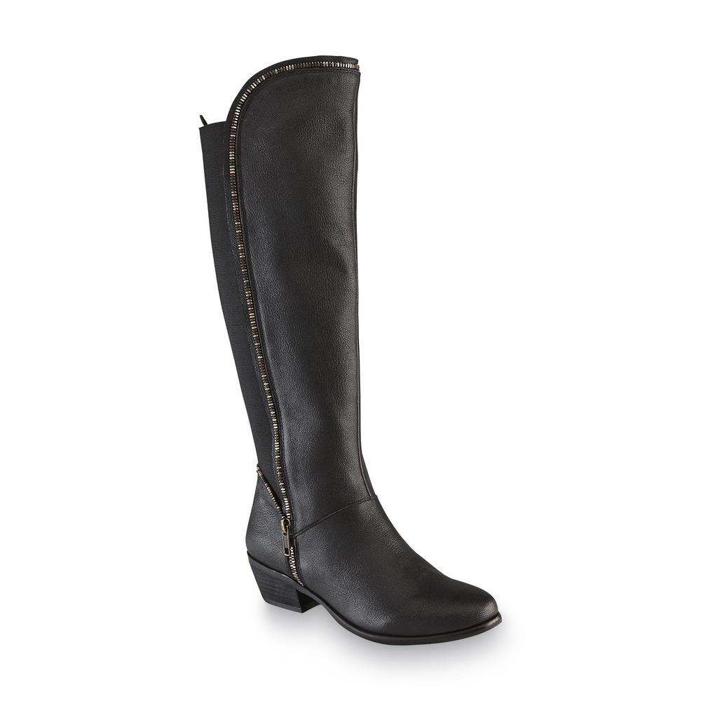 Nicole Women's Terie Leather Knee-High Boot - Black