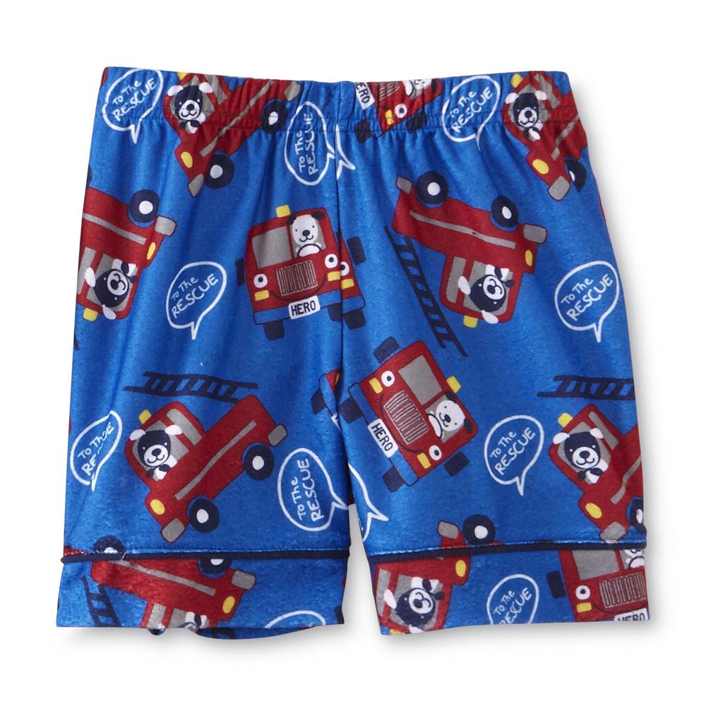 WonderKids Infant & Toddler Boy's Flannel Pajama Shirt & Shorts - Firetrucks