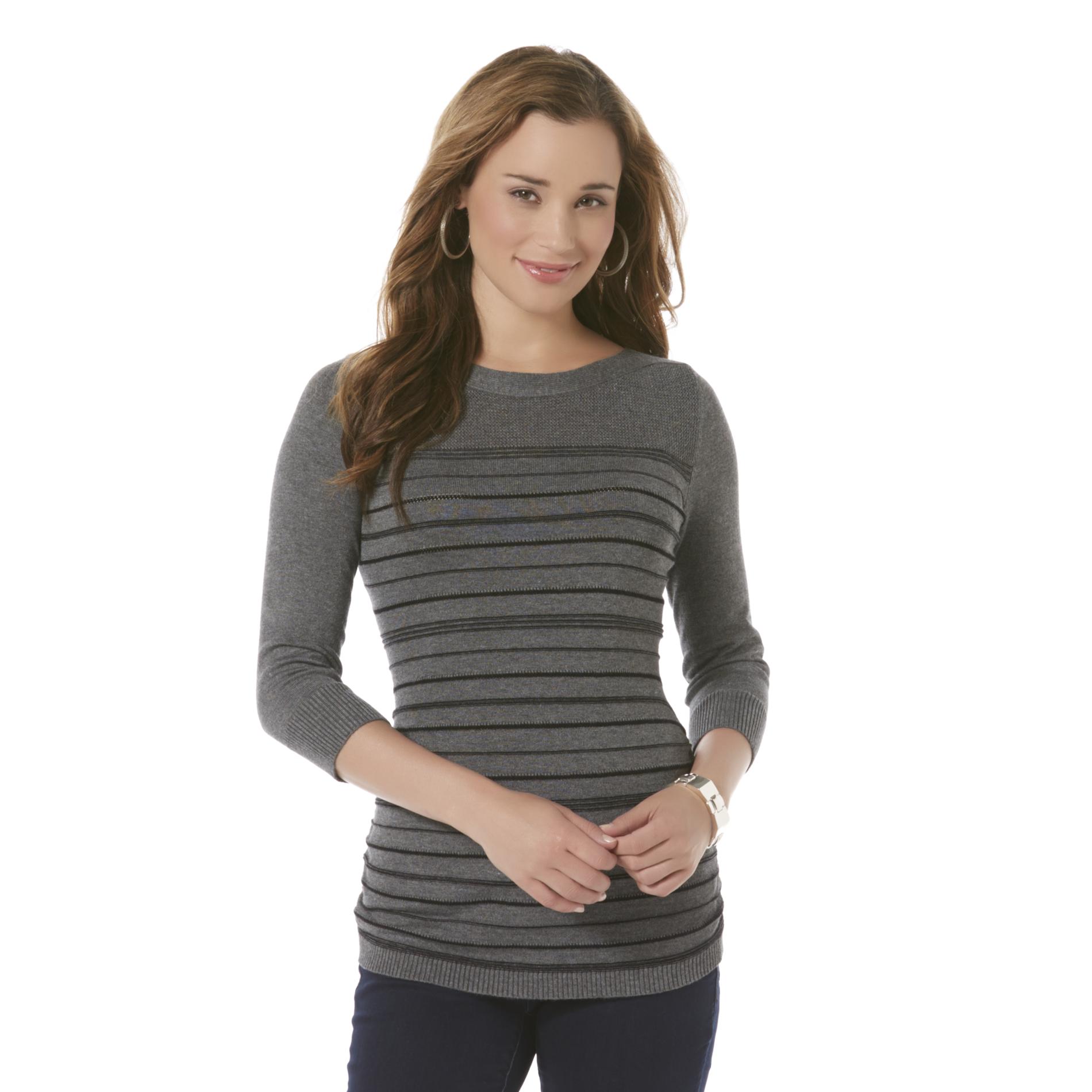 Attention Women's Shirred Sweater - Striped