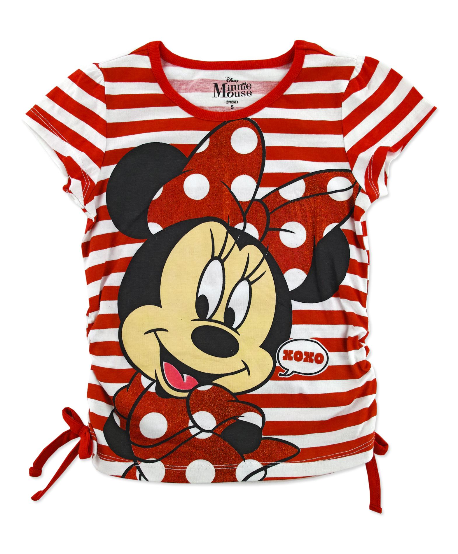 Disney Minnie Mouse Girl's T-Shirt - Striped