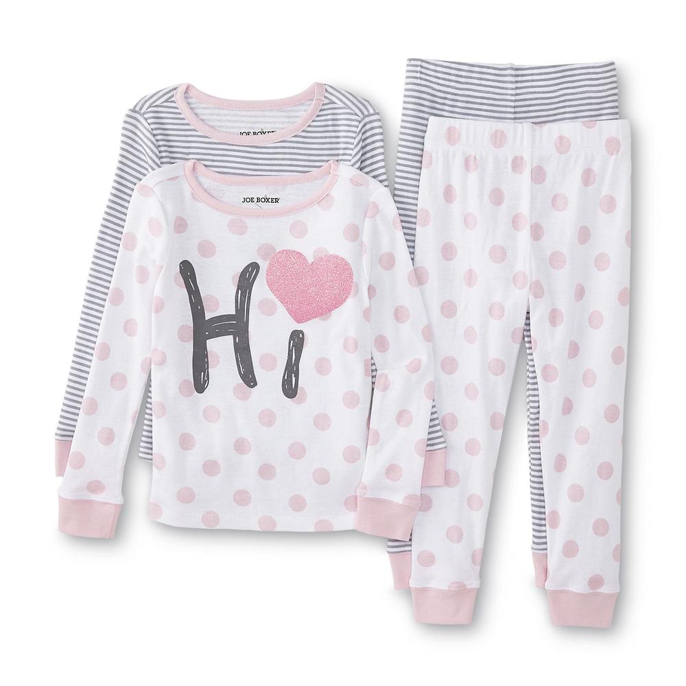 Joe Boxer Infant & Toddler Girl's 2-Pairs Pajamas - Dots & Striped