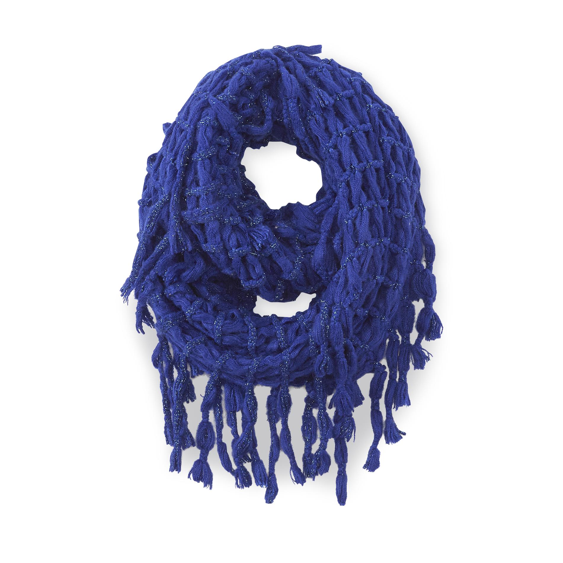 Covington Women's Open Knit Infinity Scarf - Metallic