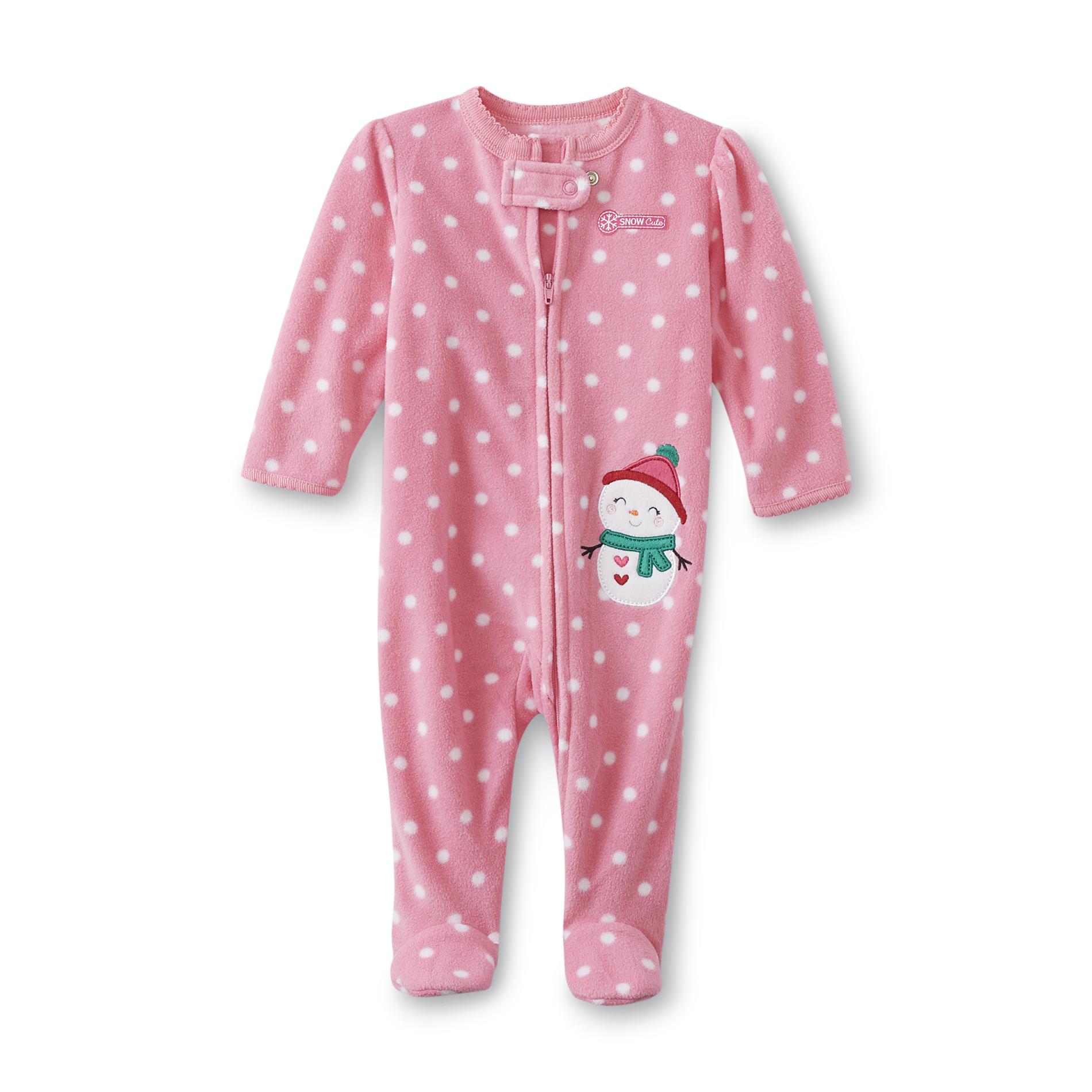 Holiday Editions Newborn & Infant Girl's Christmas Footed Sleeper Pajamas - Snowman