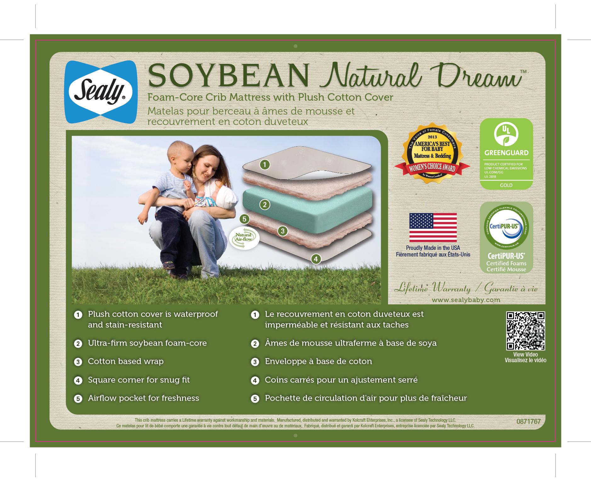 sealy soybean crib mattress