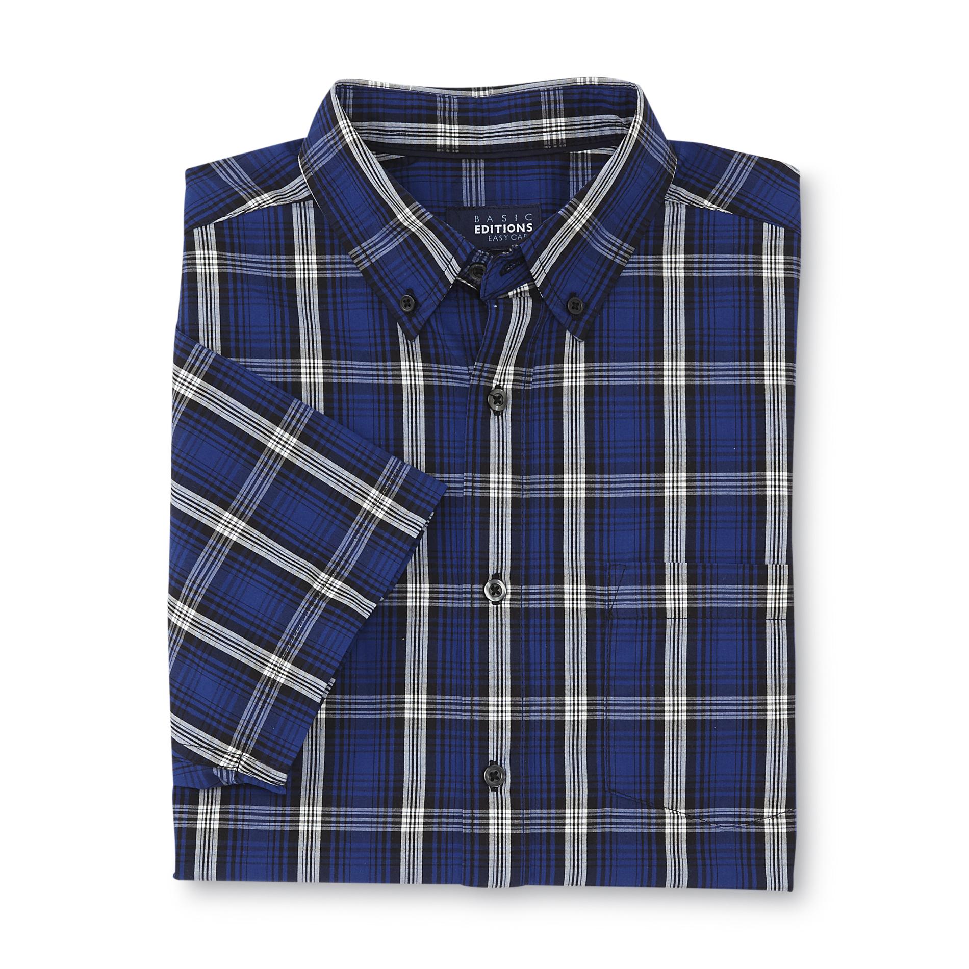 Basic Editions Men's Short-Sleeve Dress Shirt - Plaid