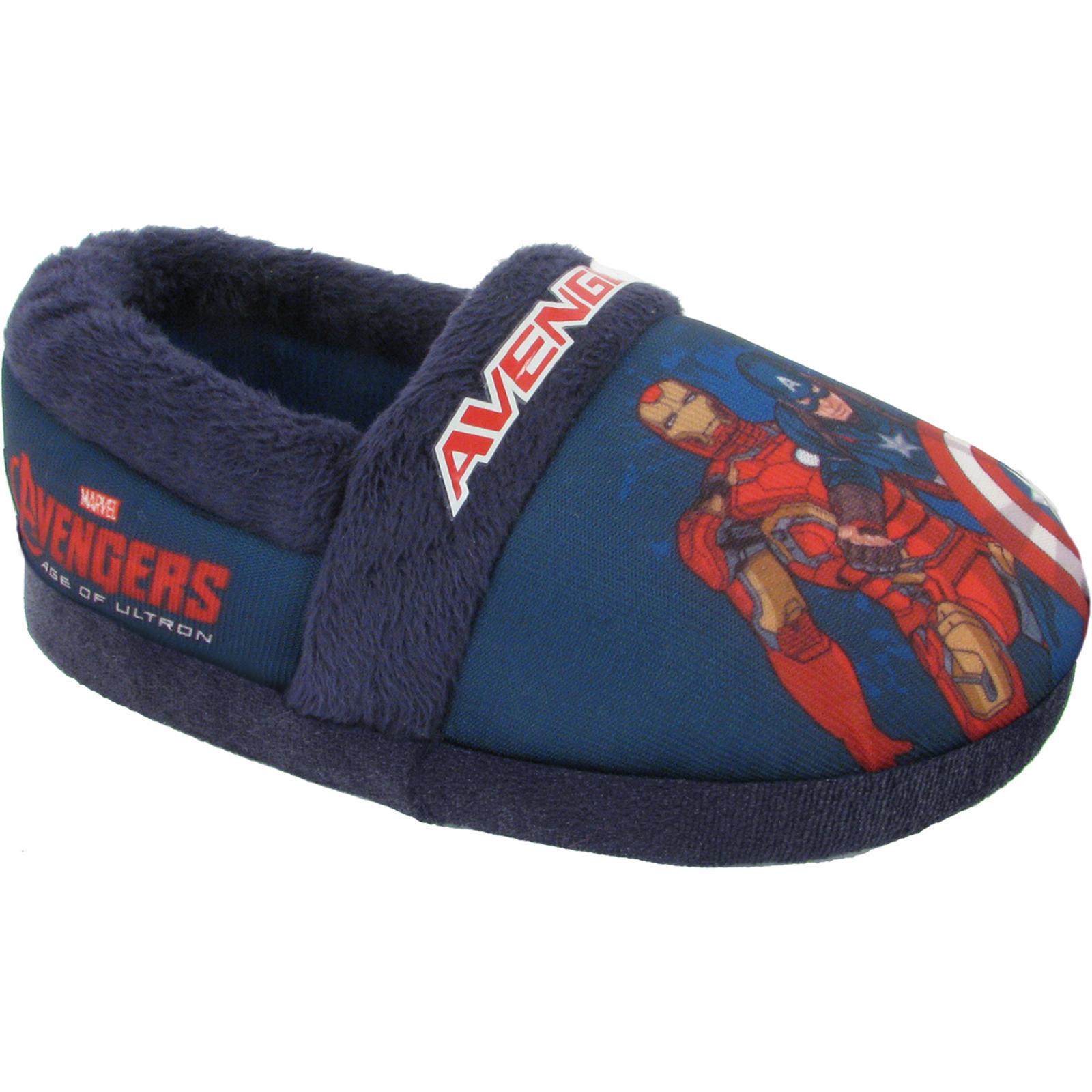 Marvel Boy's Avengers Blue Plush Slipper