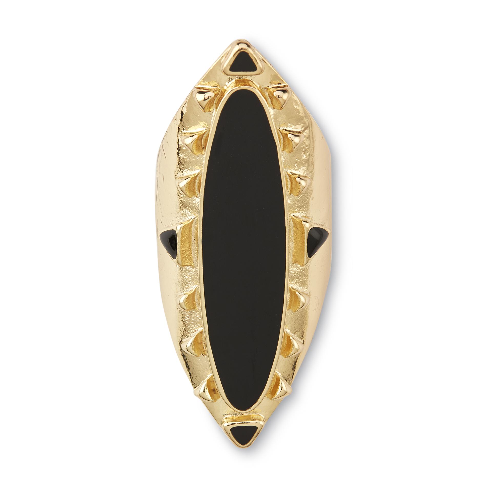 Attention Women's Goldtone Oval Statement Ring, Yellow Attention Women's Goldtone Oval Statement Ring, Yellow