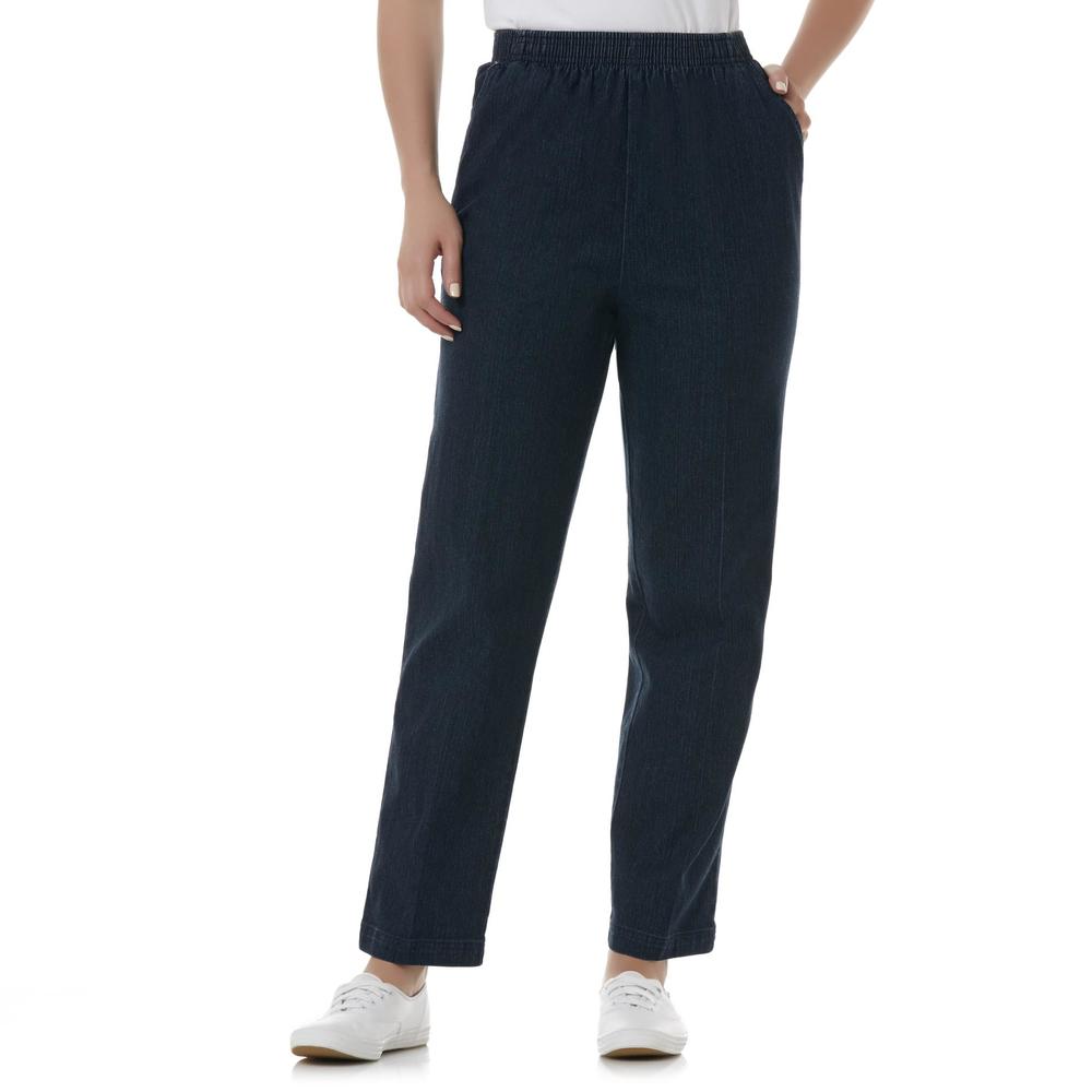 Laura Scott Petite's Elastic Waist Jeans Dark Wash