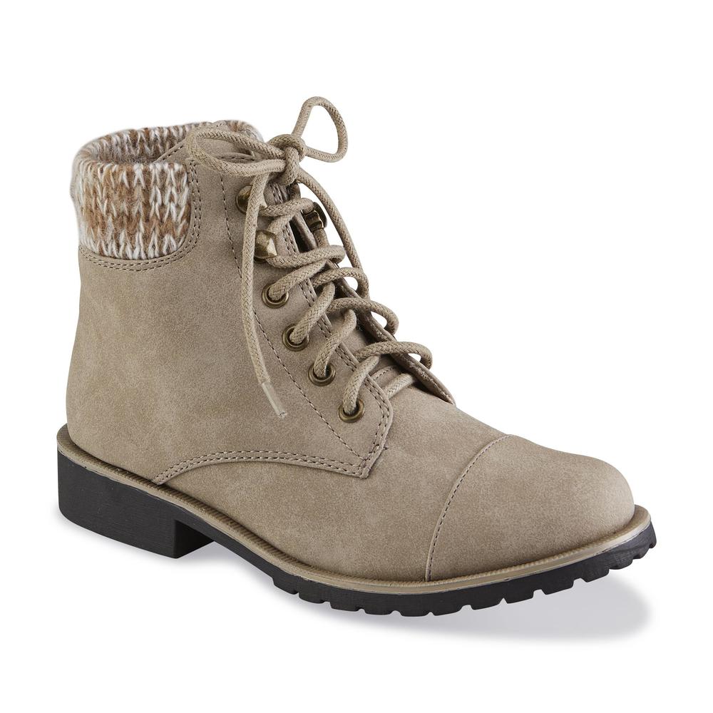 Girl's Edith Taupe Ankle Combat Boot