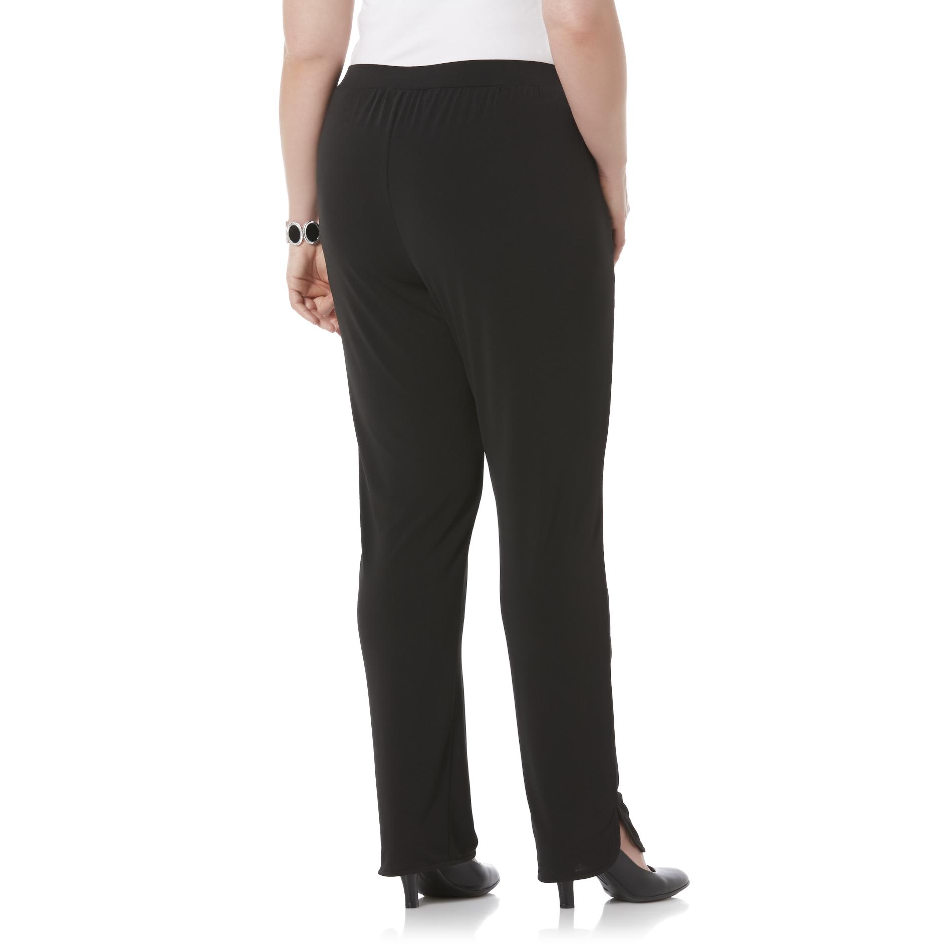 Jaclyn Smith Women's Plus Slinky Knit Pants - Clothing, Shoes & Jewelry ...