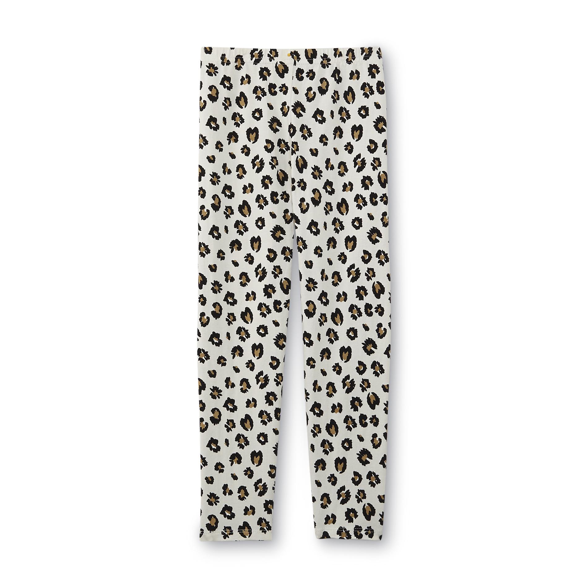 Basic Editions Girl's Jersey Knit Leggings - Leopard Print