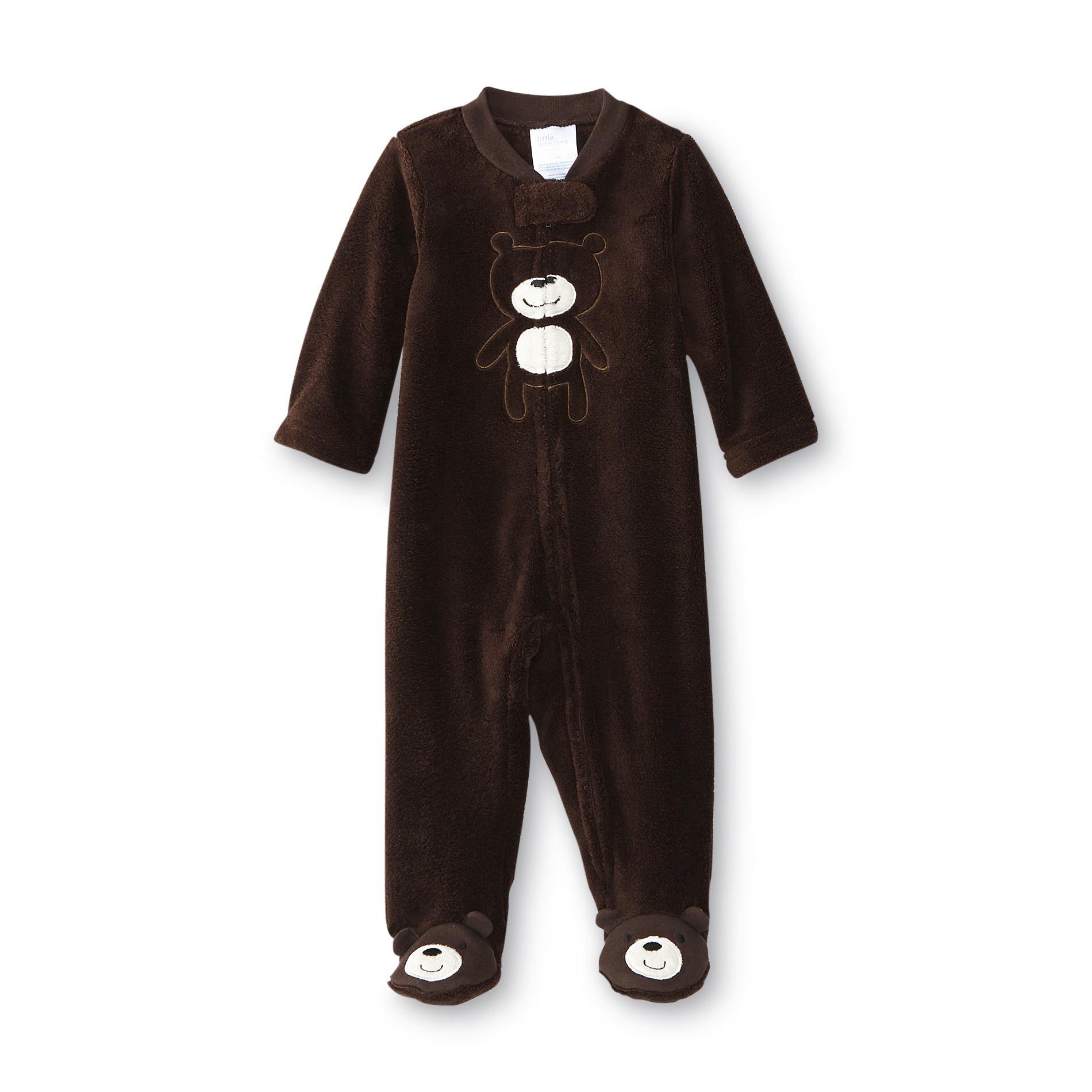 Little Wonders Newborn Boy's Footed Fleece Pajamas - Bear