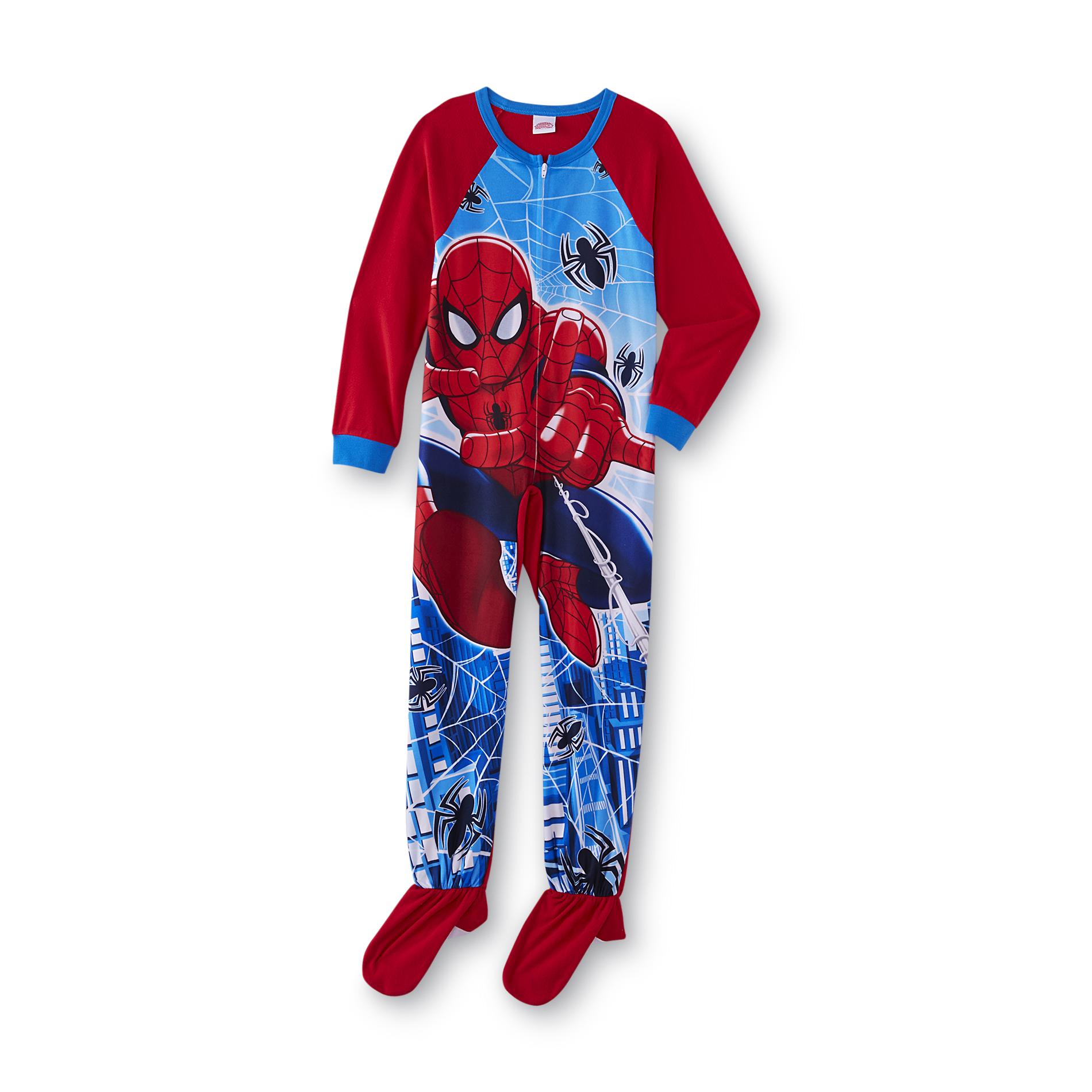 Marvel Ultimate SpiderMan Boy's Footed Sleeper Pajamas