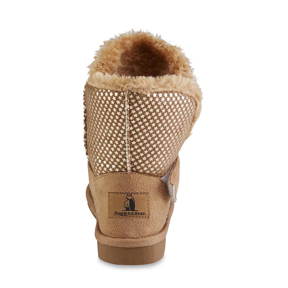 Rugged Bear Girl's Winnie Brown Faux Fur Winter Fashion Boot