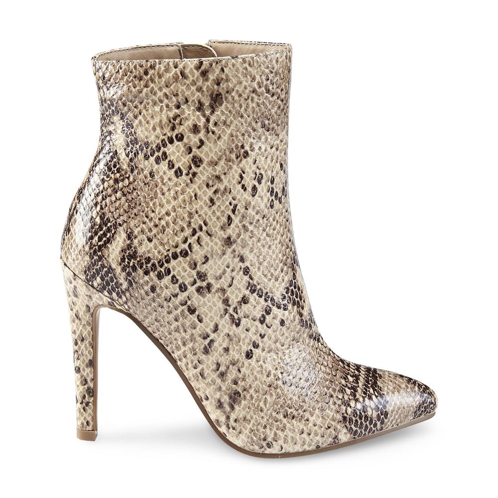Metaphor Women's Slither Brown/Synthetic Snakeskin Ankle Boot