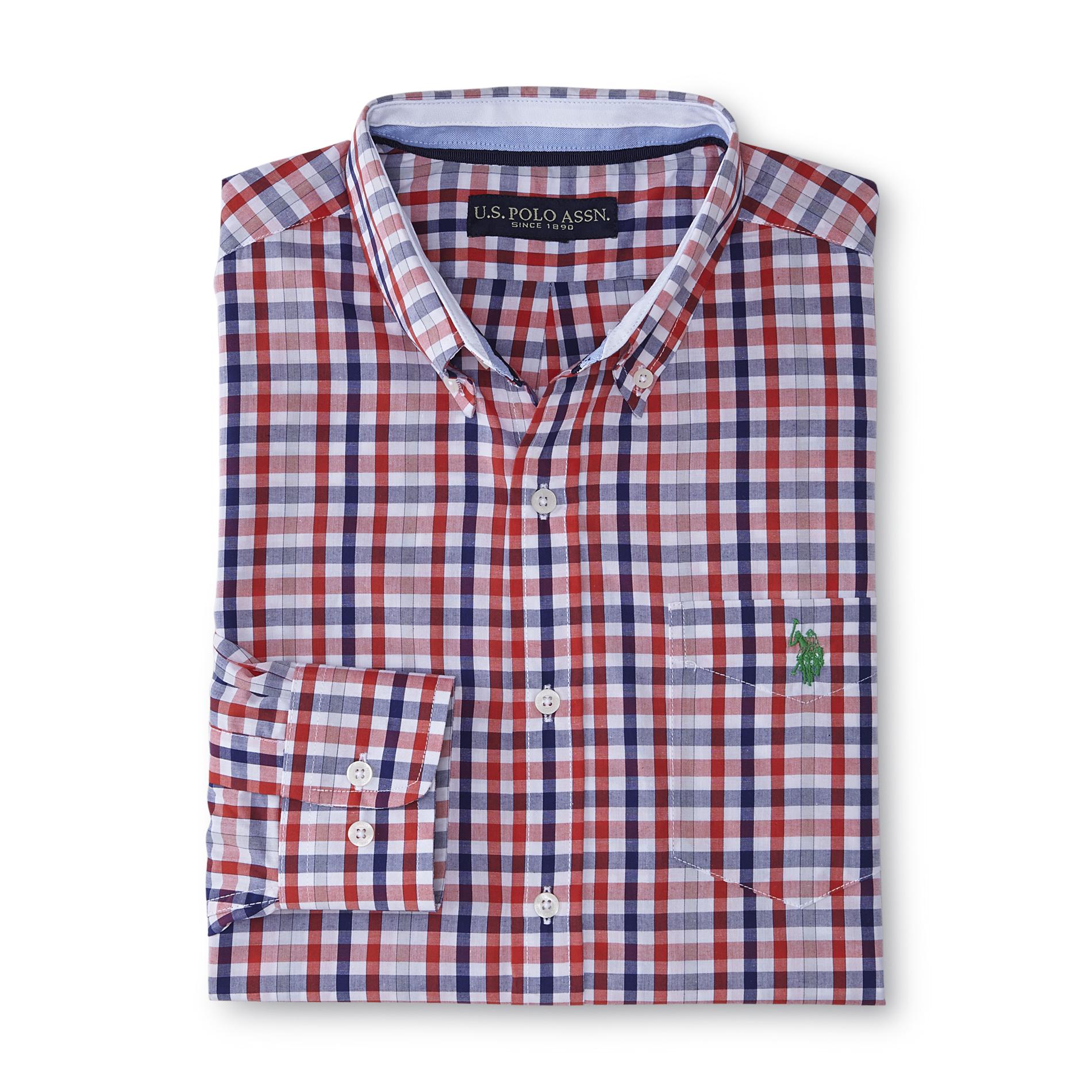 U.S. Polo Assn. Men's Button-Front Shirt - Gingham Plaid