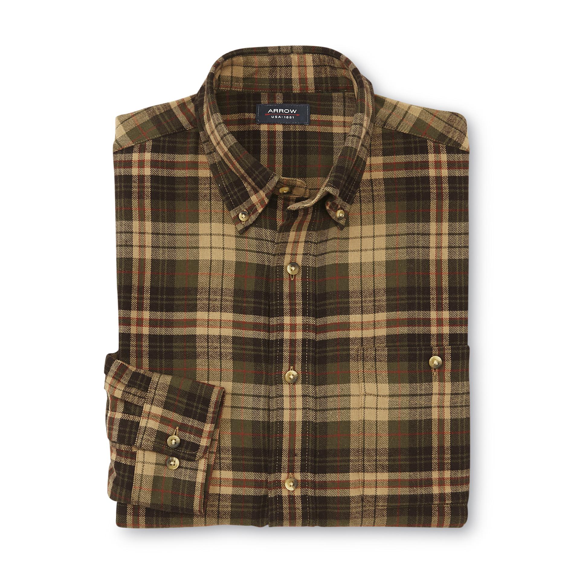 Arrow Men's Button-Front Flannel Shirt - Plaid