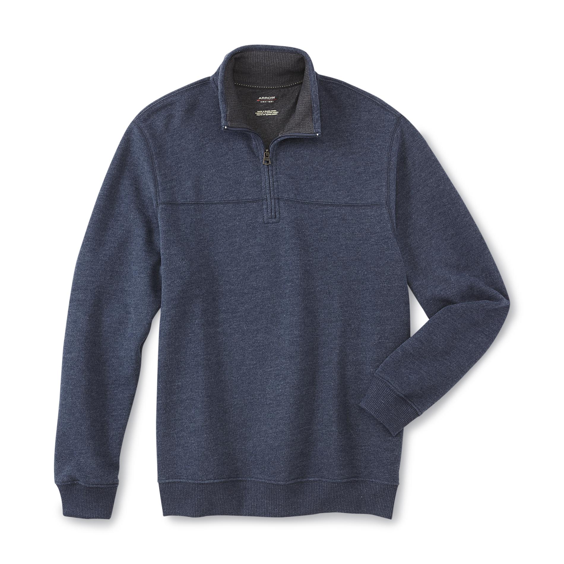 Arrow Men's Quarter-Zip Fleece-Lined Sweatshirt