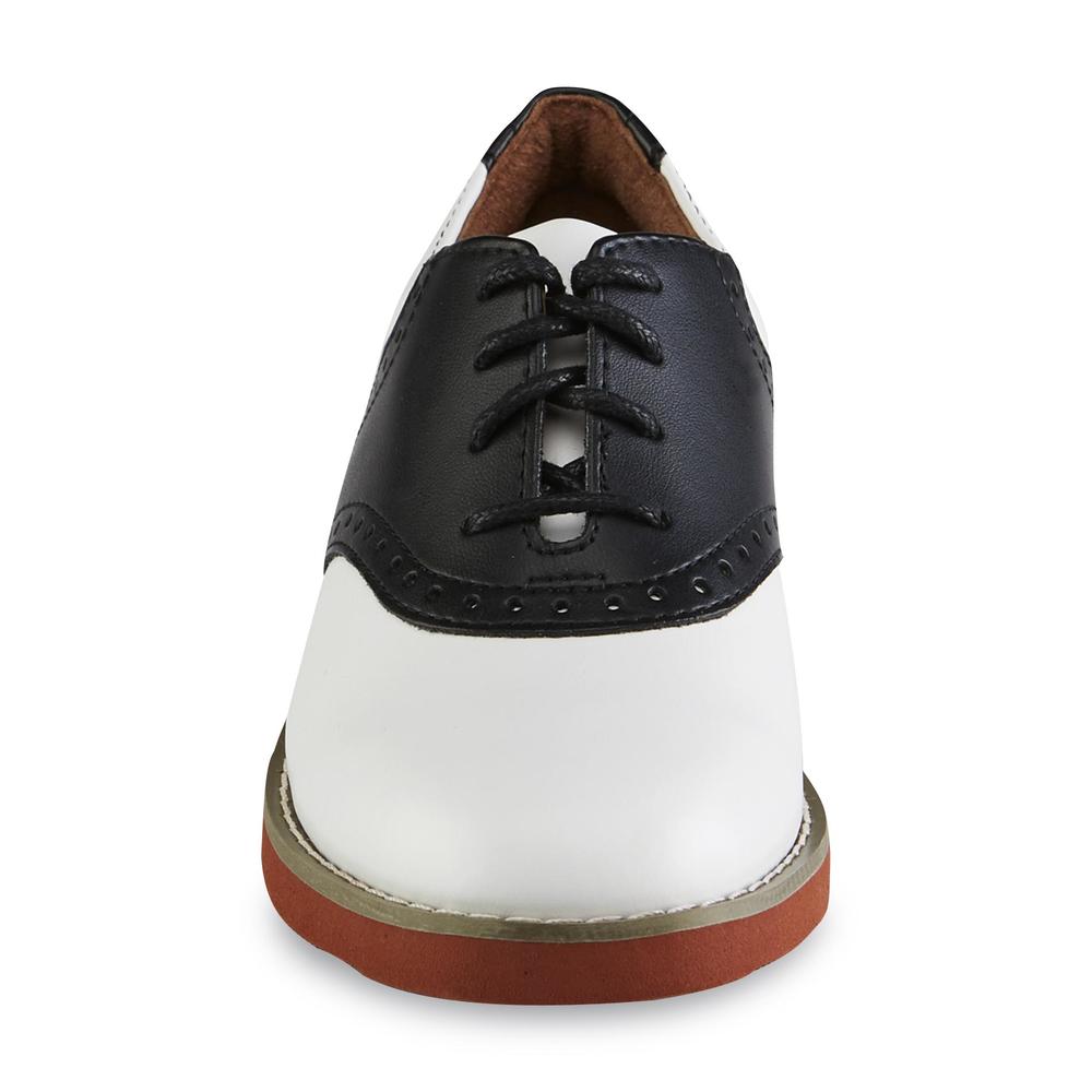 School Issue&reg; Girl's Upper Class Black/White Saddle Shoe