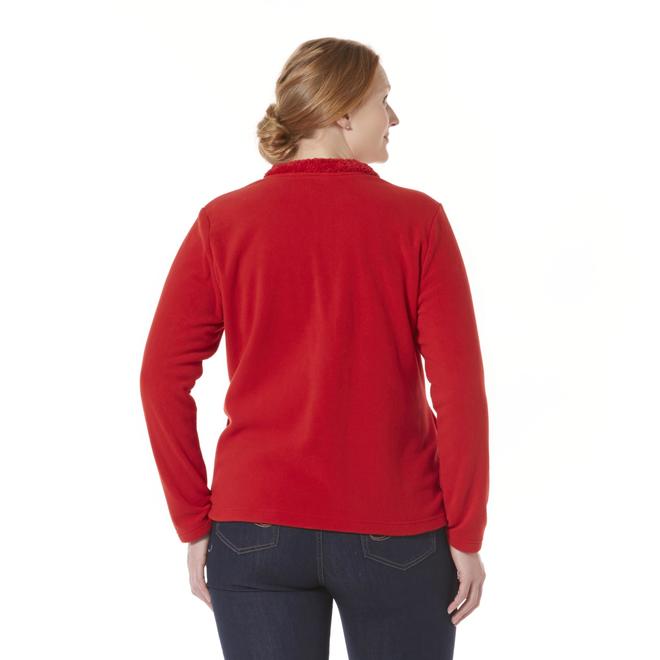 Holiday Editions Women's Plus Fleece Jacket Snowflake