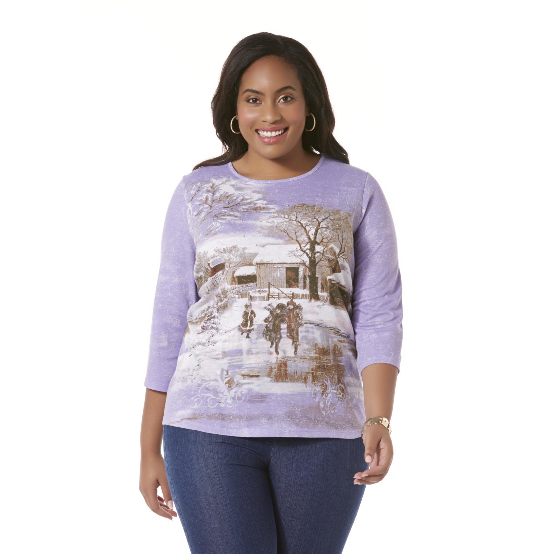 Holiday Editions Women's Plus Christmas Top