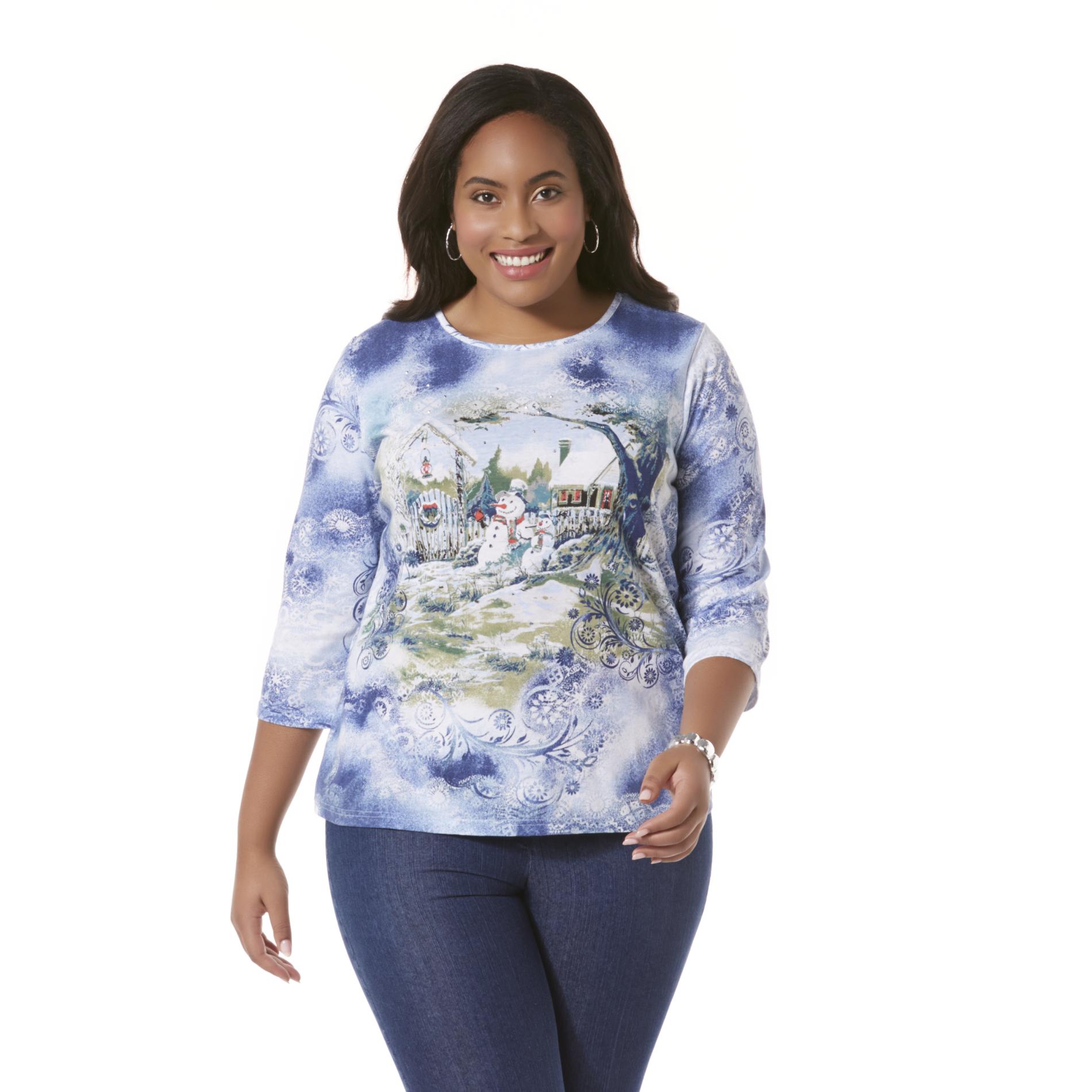 Holiday Editions Women's Plus Christmas Top