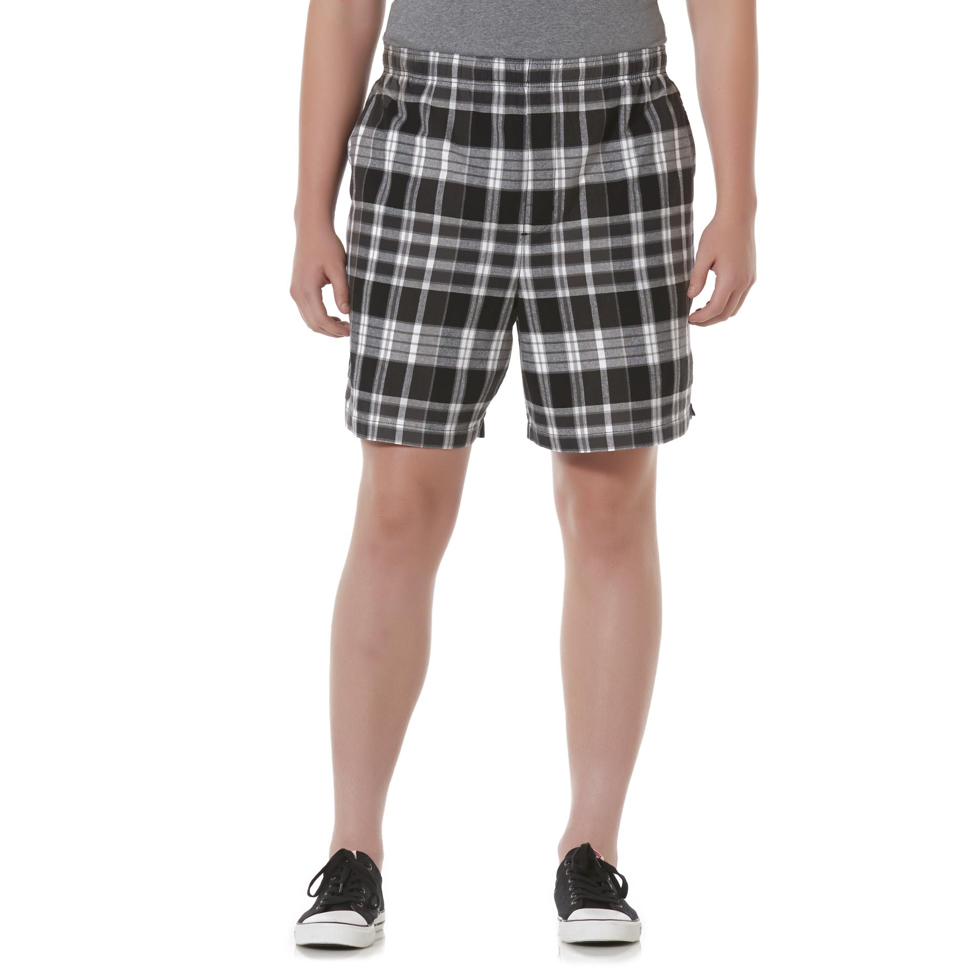 Basic Editions Men's Big & Tall Twill Shorts - Plaid