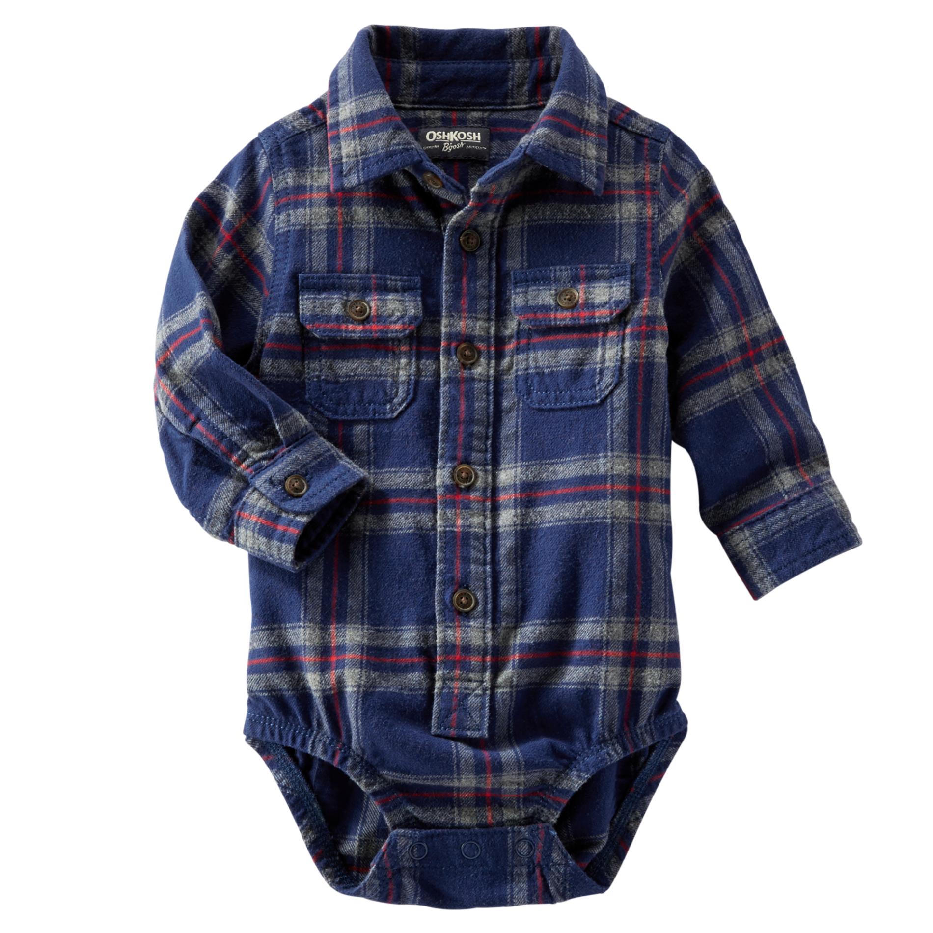 OshKosh Newborn & Infant Boy's Flannel Bodysuit - Plaid